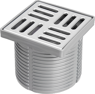 Душевой трап из нержавеющей стали горизонтальный квадратный хром Ck Drain 4001-0150-10