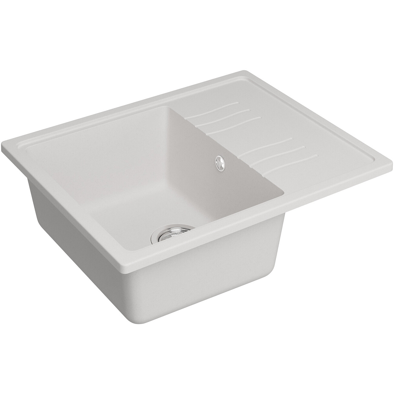 Мойка кухонная из искусственного гранита с крылом белая Domaci "Верона" 61-48 белая - изображение 7