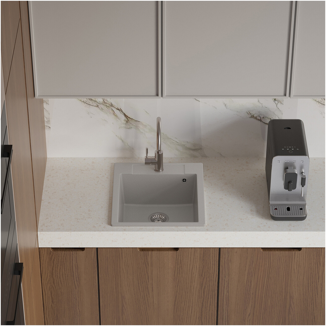 Мойка кухонная серая Domaci "Савона" PA 460 - изображение 3