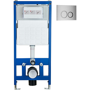 Инсталляция для унитаза CR556 с кнопкой смыва серебро Cerutti SPA CR05SV