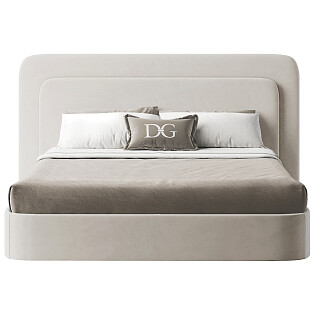 Кровать двуспальная 160х200 светло-бежевая Cascade