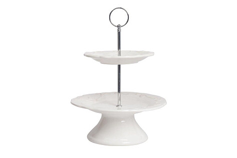 Подставка для сладостей Jovanotti 2 уровня белая