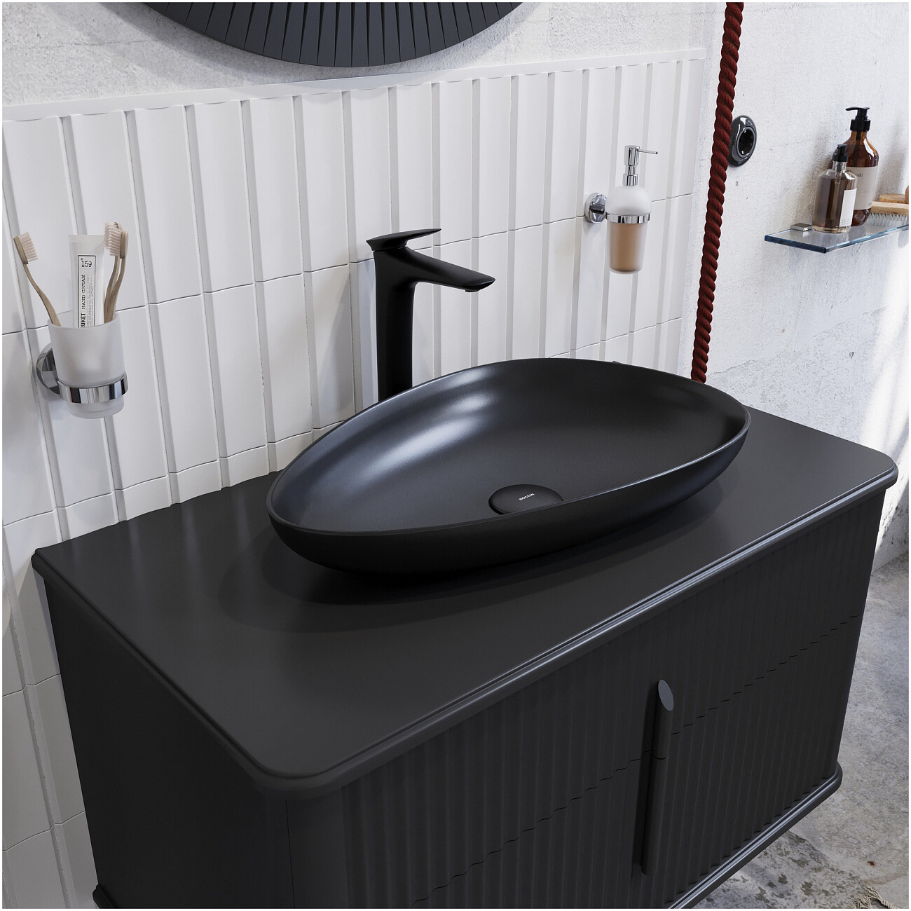 Смеситель для раковины однорычажный черный Stworki "Молде" S23020BK - изображение 5