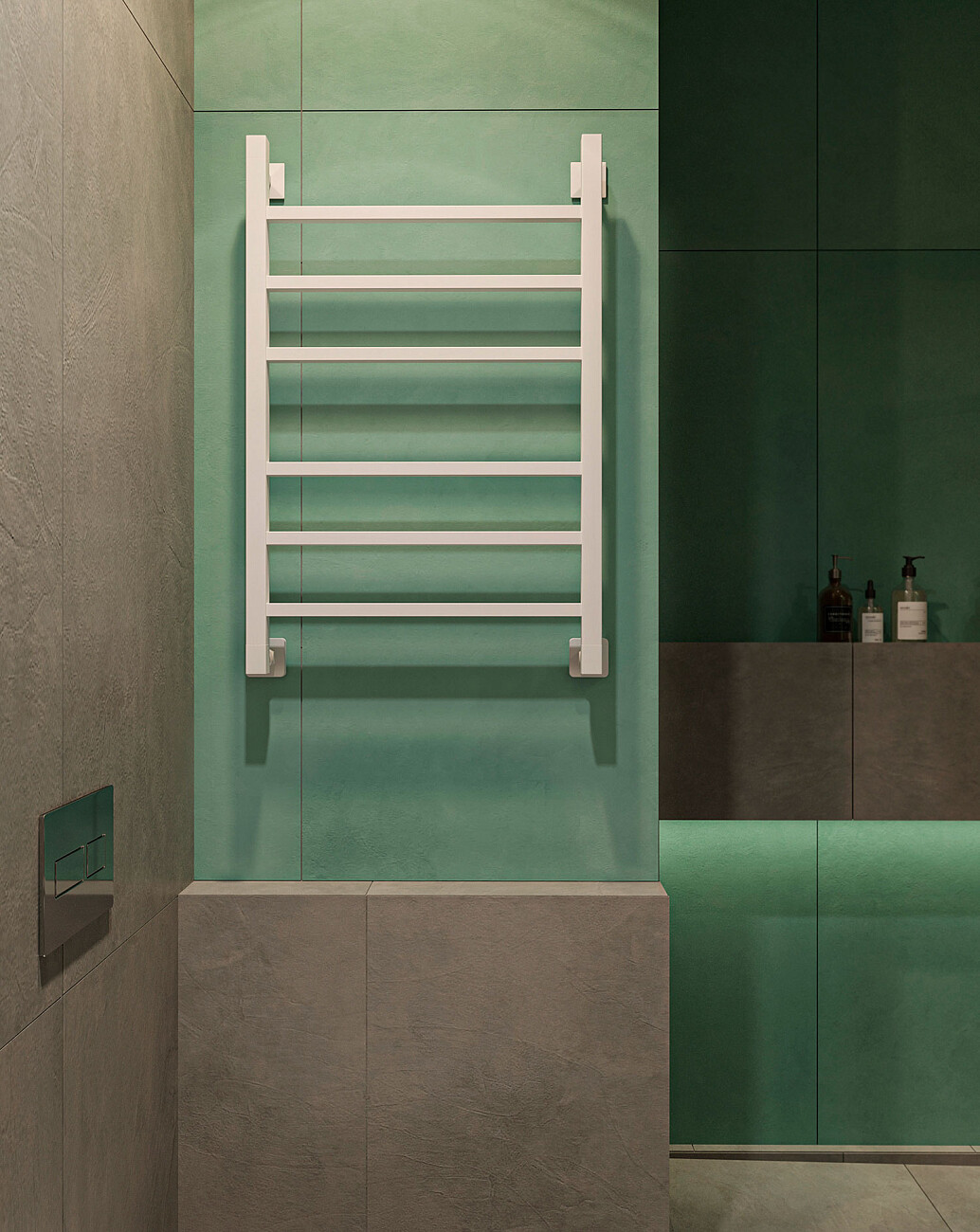 Полотенцесушитель водяной 80х50 см белый Ewrika "Деметра" LP 4656759171360 - изображение 3