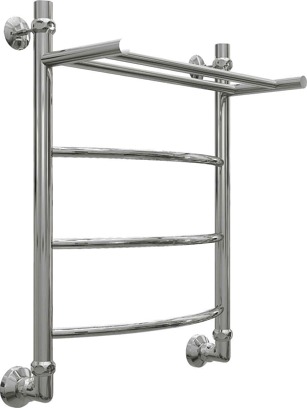 Полотенцесушитель водяной 60х50 см с полкой хром Ewrika "Сафо" FD - изображение 5