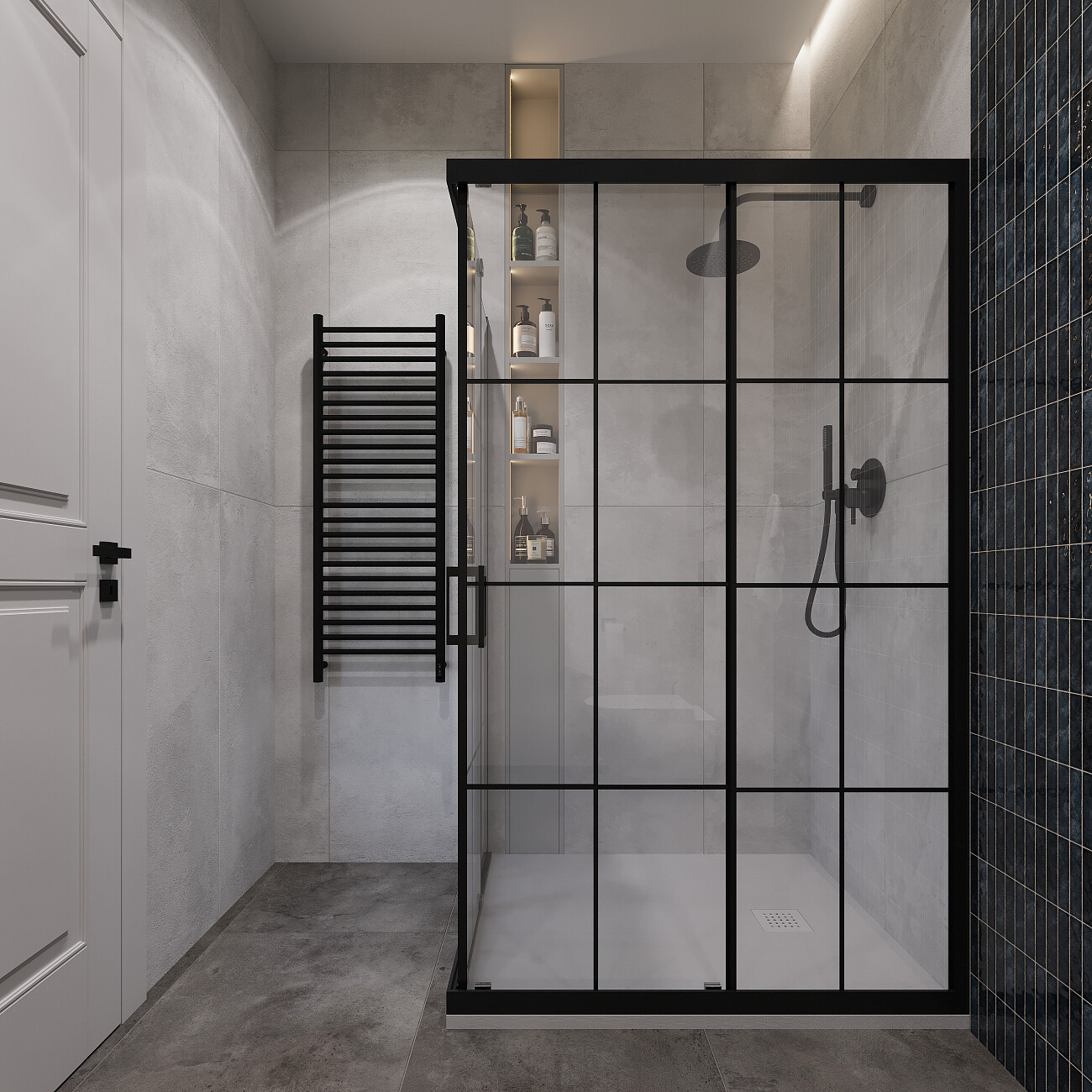 Душевой уголок прямоугольный 90х120 см черный Diwo "Киров" - изображение 4