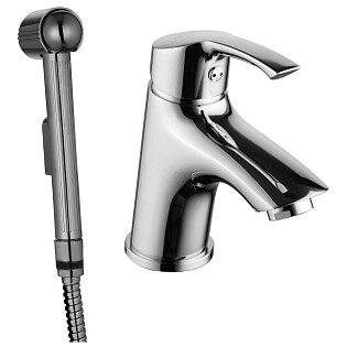 Смеситель для раковины с гигиеническим душем хром Lemark Plus Strike LM1116C