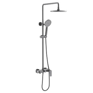 Душевая стойка с верхним душем черный хром Aquatek &quot;Бетта&quot; AQ2140BGM