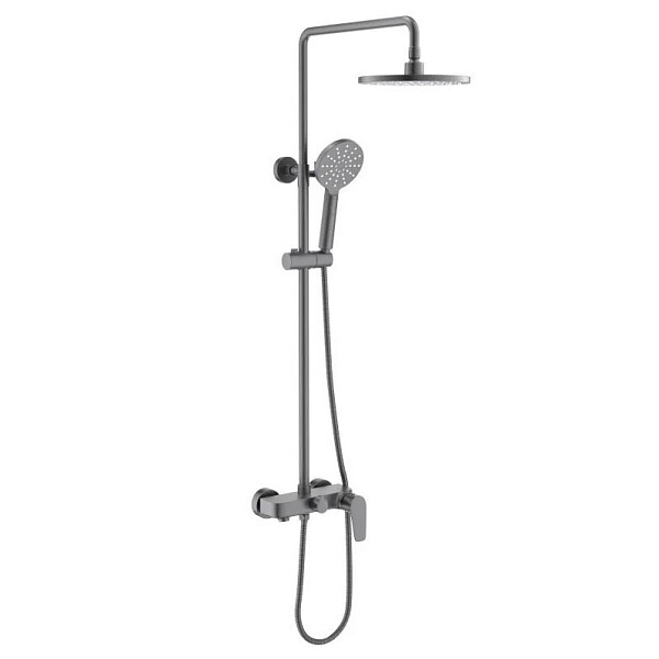 Душевая стойка с верхним душем черный хром Aquatek "Бетта" AQ2140BGM - изображение 1