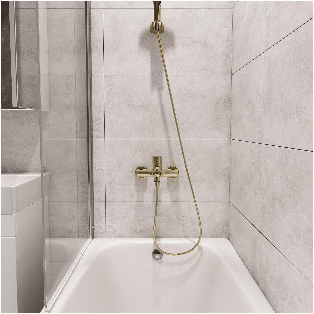 Смеситель для ванны с душем настенный золотой Stworki "Эстерсунд" S31100GG - изображение 6