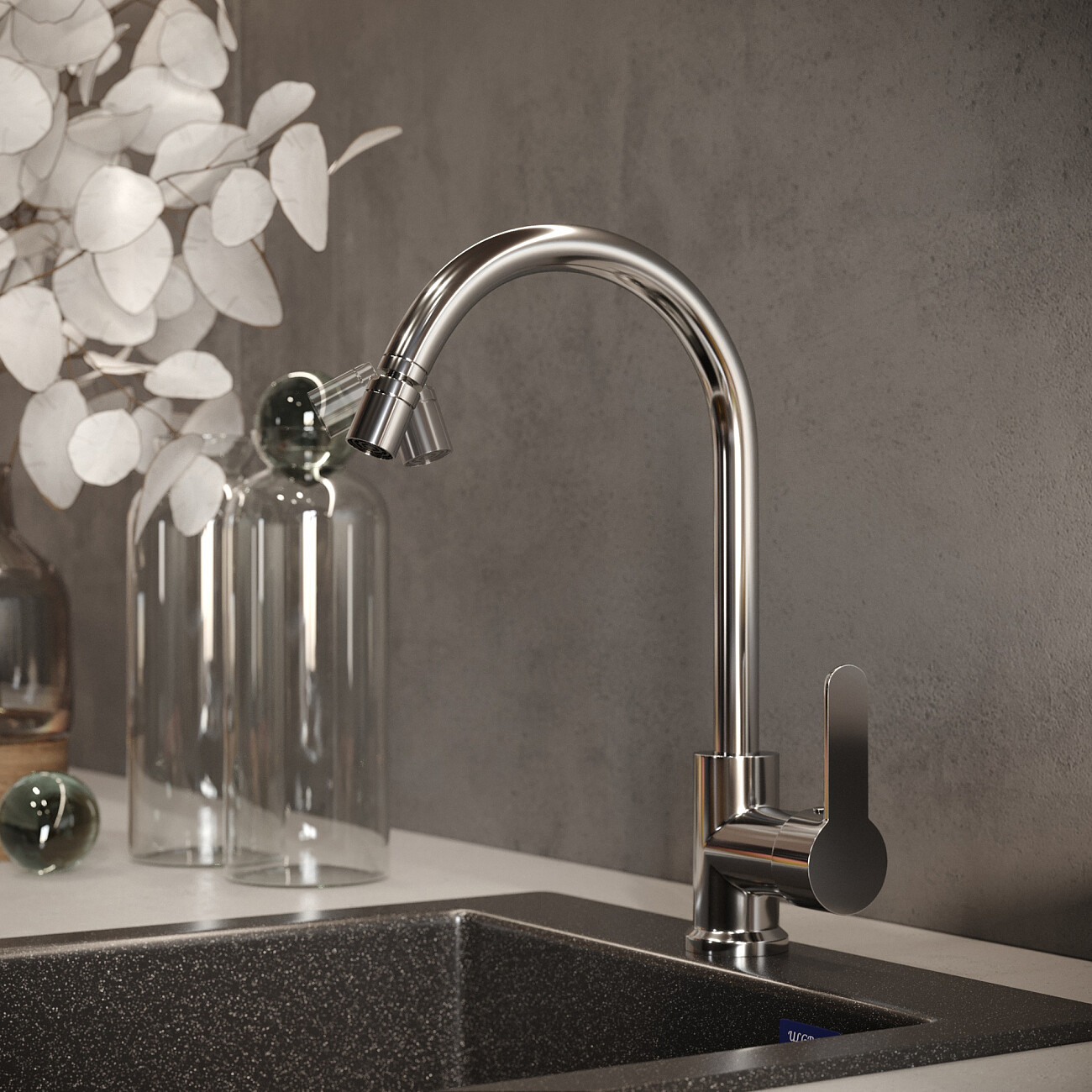 Смеситель для кухни хром Mega City MG-ZRV102 - изображение 7