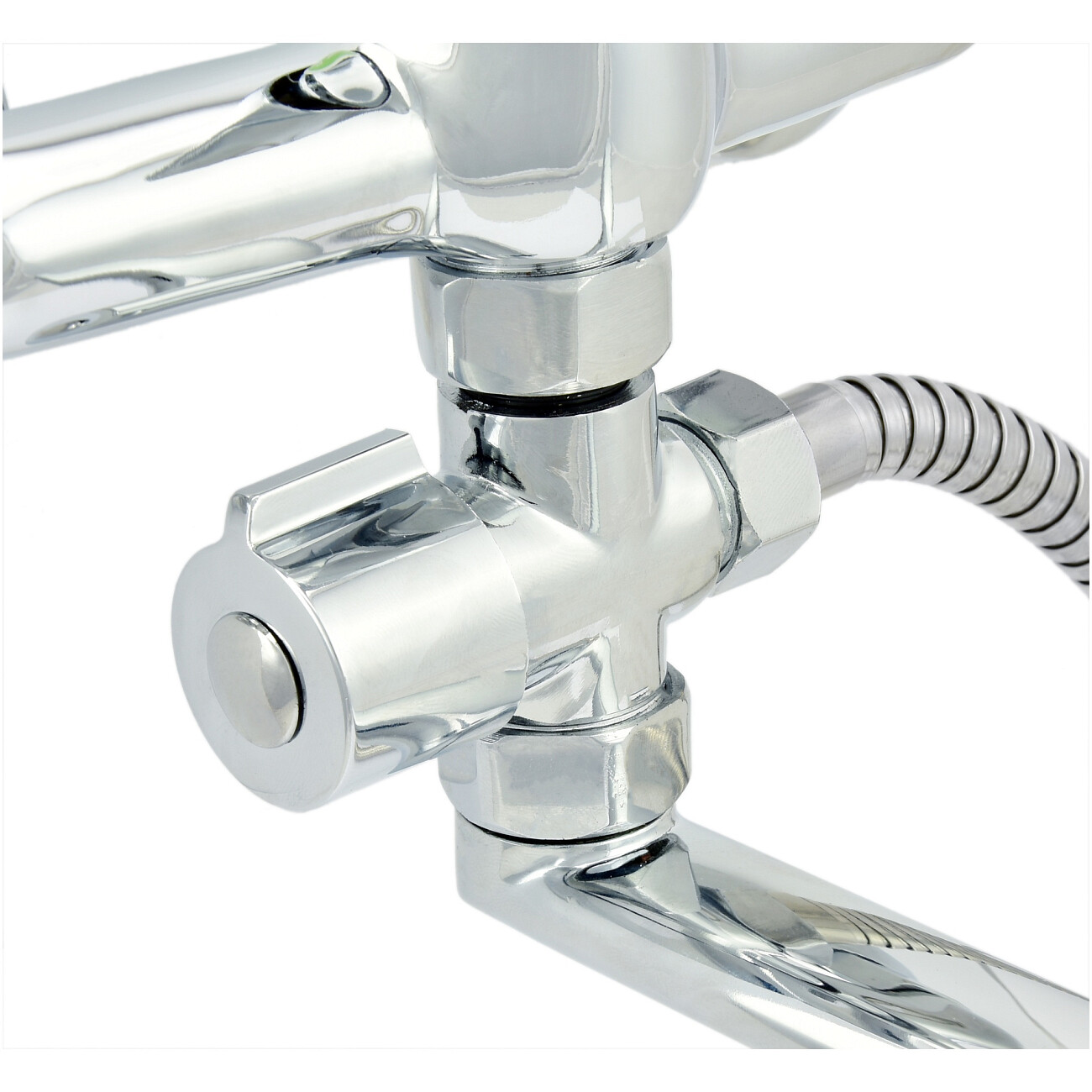 Смеситель для ванны однорычажный с душевым гарнитуром хром Juguni Carina 0402.941C - изображение 5