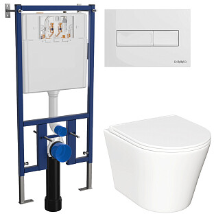 Унитаз подвесной Ceramicanova Forma CN3011 с инсталляцией Diwo 4501, с кнопкой белой 7320