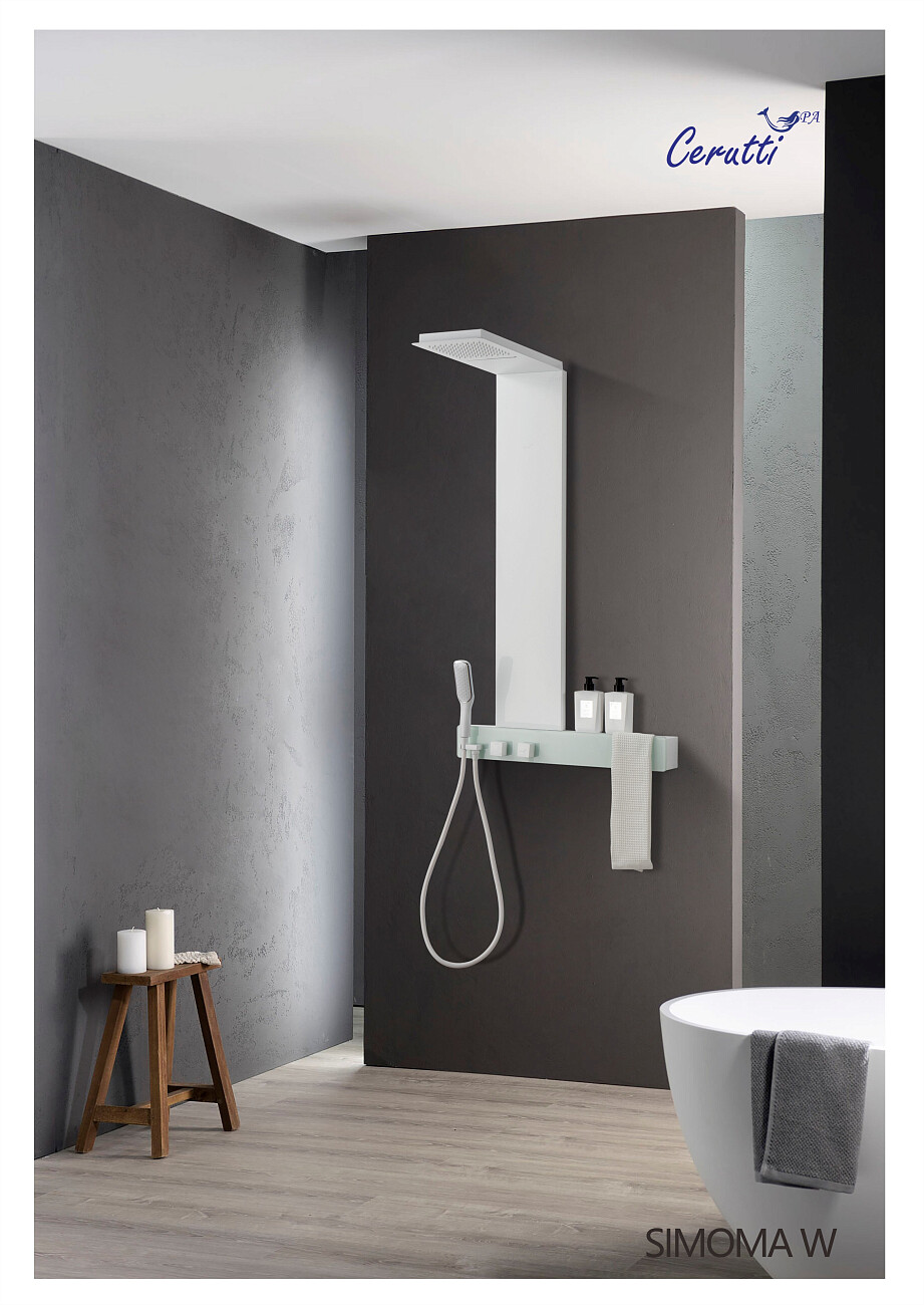 Душевая панель с тропическим душем 147х70 см белая Cerutti SPA Simona W CT9661 - изображение 2