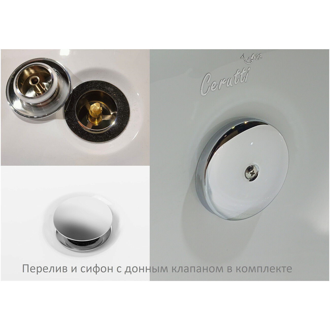 Ванна акриловая 157x77 см на львиных лапах черная Ceruttispa CLASSIC150MB CT9975 - изображение 6