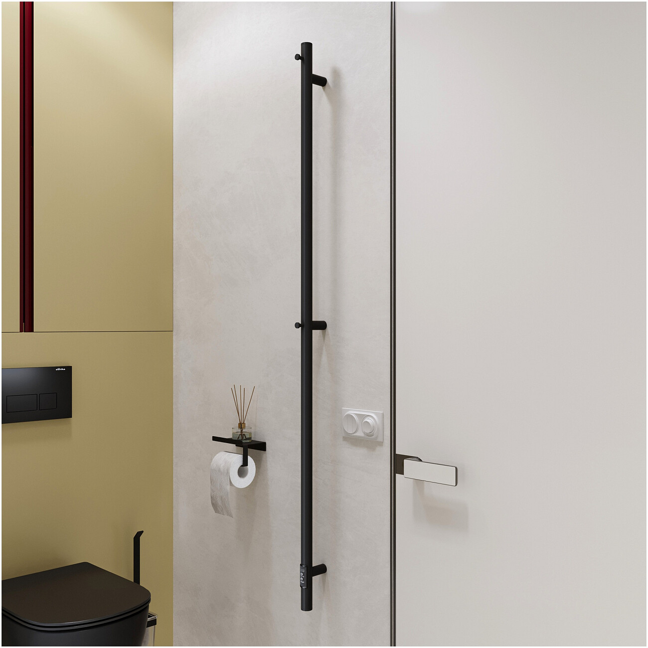 Полотенцесушитель электрический 160х3 см черный Ewrika "Пенелопа" K1 4657801249372 - изображение 6