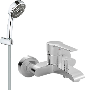 Душевой комплект Grohe Vitalio Comfort 26176000 со смесителем для ванны хром Mega Snow MG-SH01