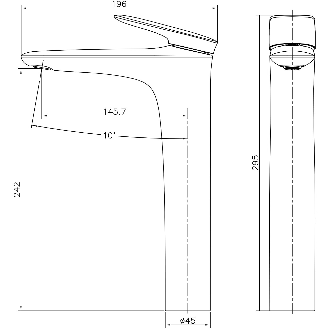 Смеситель для раковины однорычажный черный Stworki "Молде" S23020BK - изображение 7