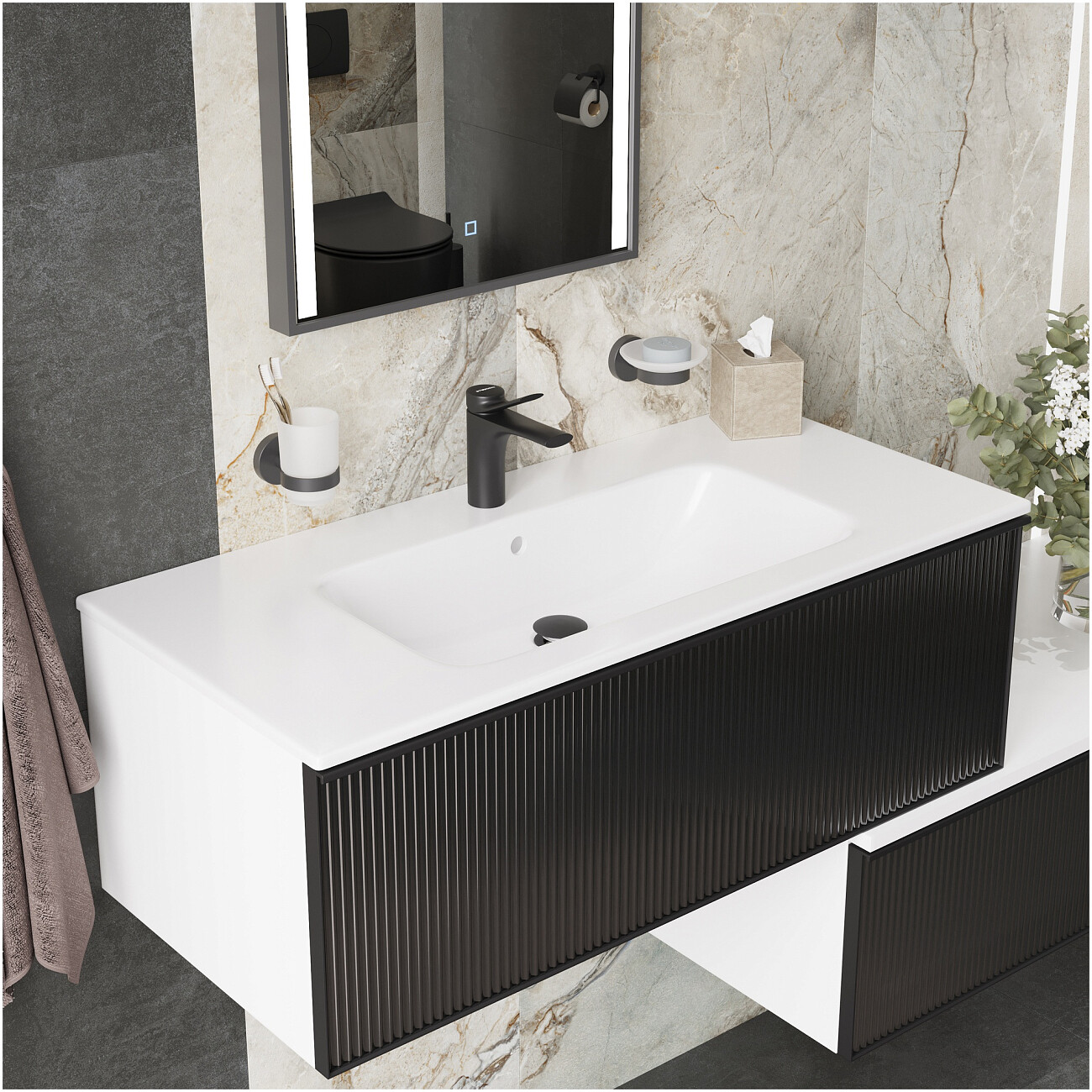 Смеситель для раковины однорычажный черный Stworki "Ларвик" S24010BK - изображение 6