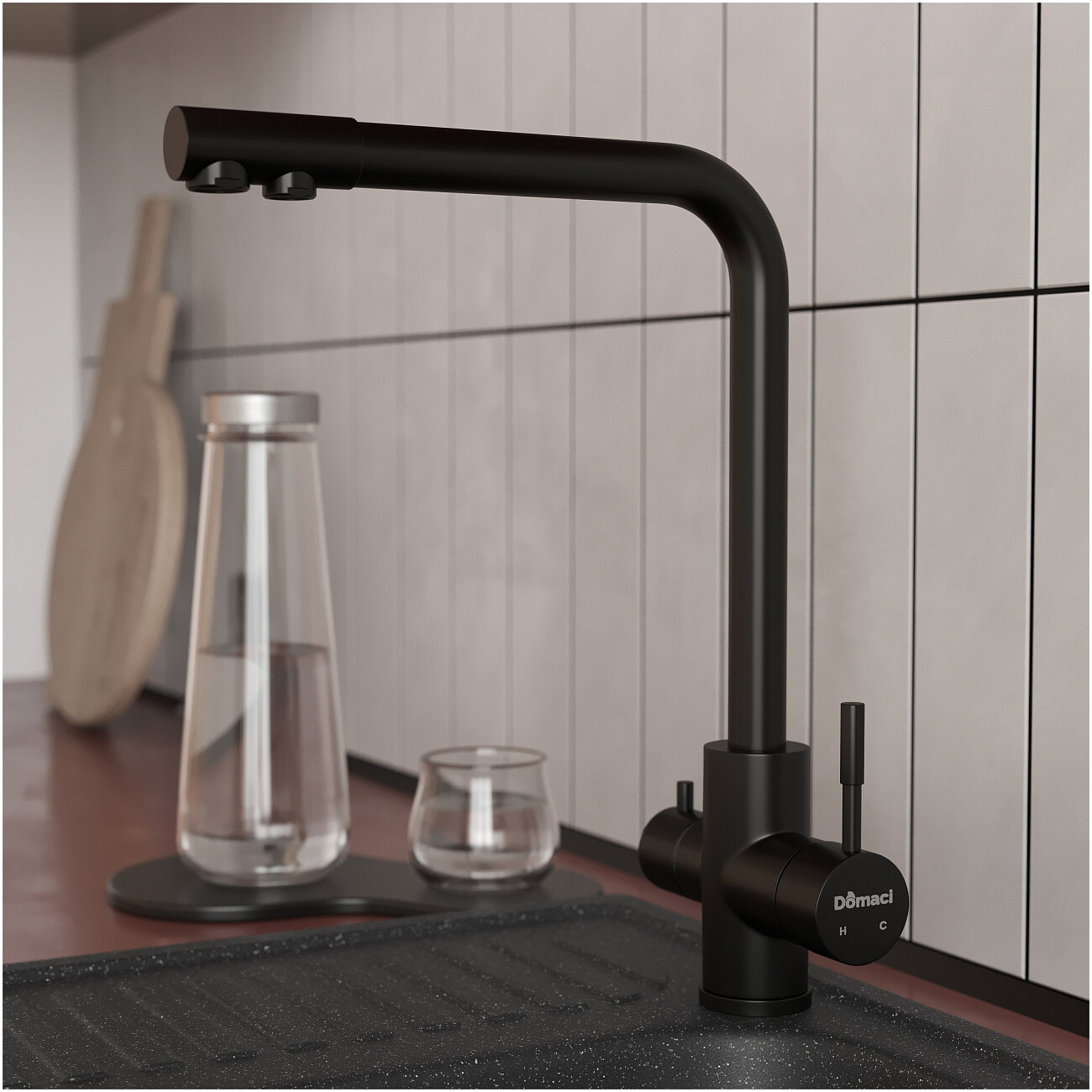 Мойка кухонная антрацит Domaci "Болонья" М-15-007 - изображение 9