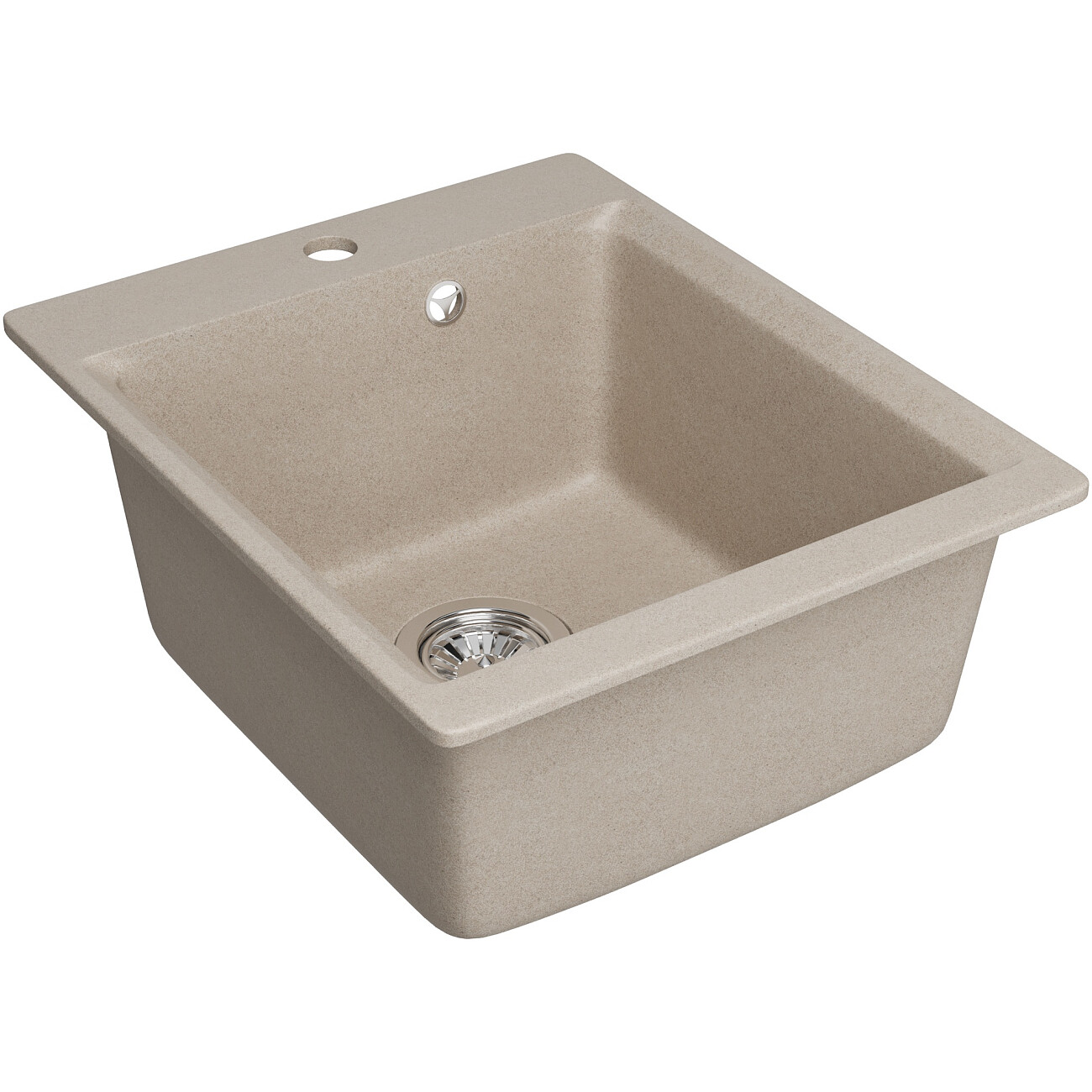 Мойка кухонная из искусственного гранита прямоугольная бежевая Domaci "Верона" 51-42 бежевая - изображение 5