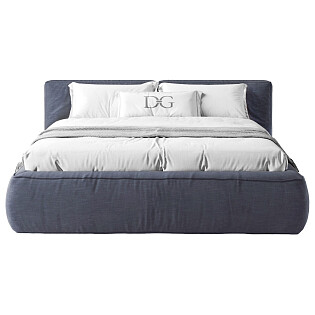 Кровать двуспальная 160х200 синяя "Хантер"