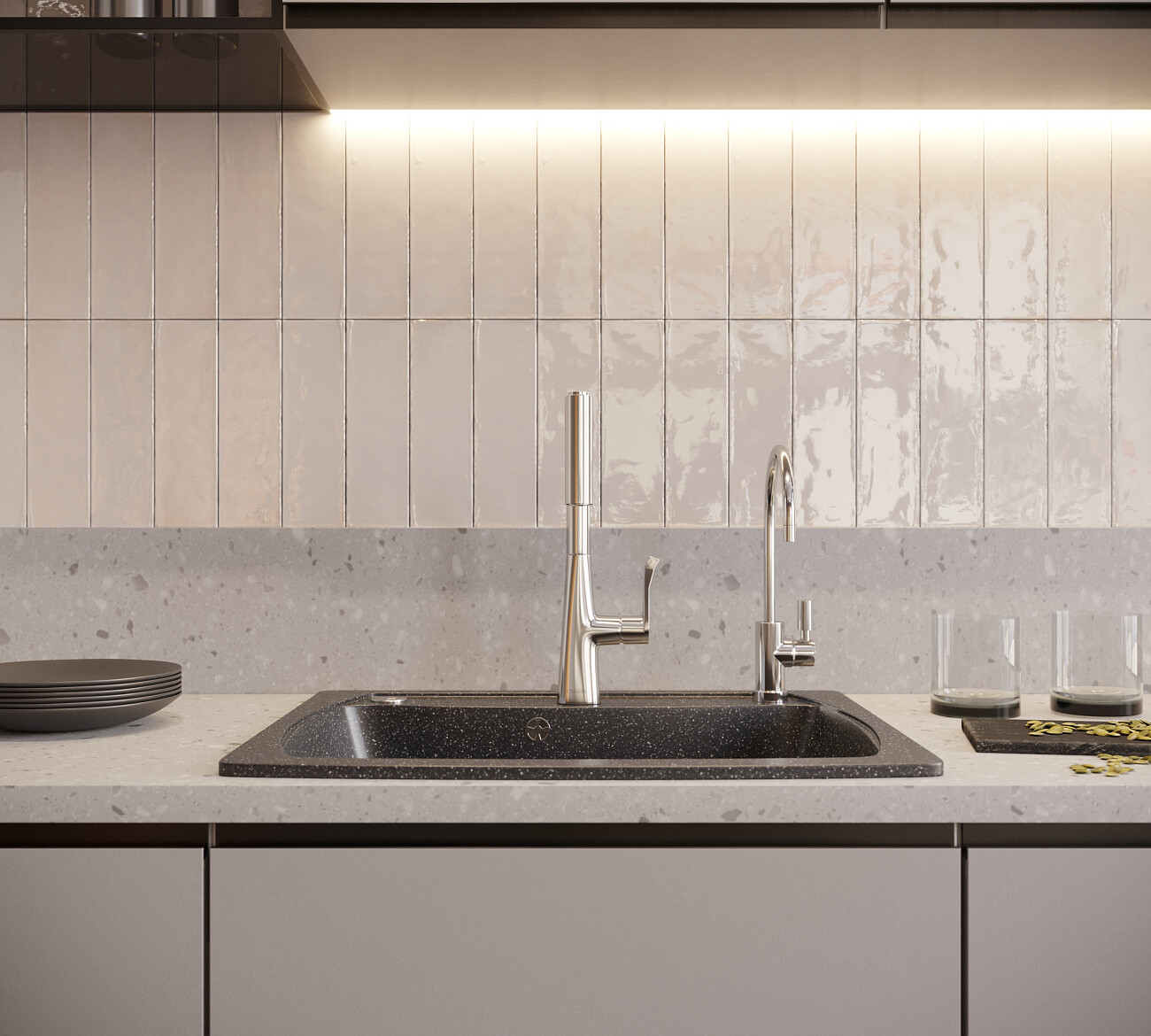 Мойка кухонная черная Domaci "Бьелла" DMC-03-308 - изображение 8