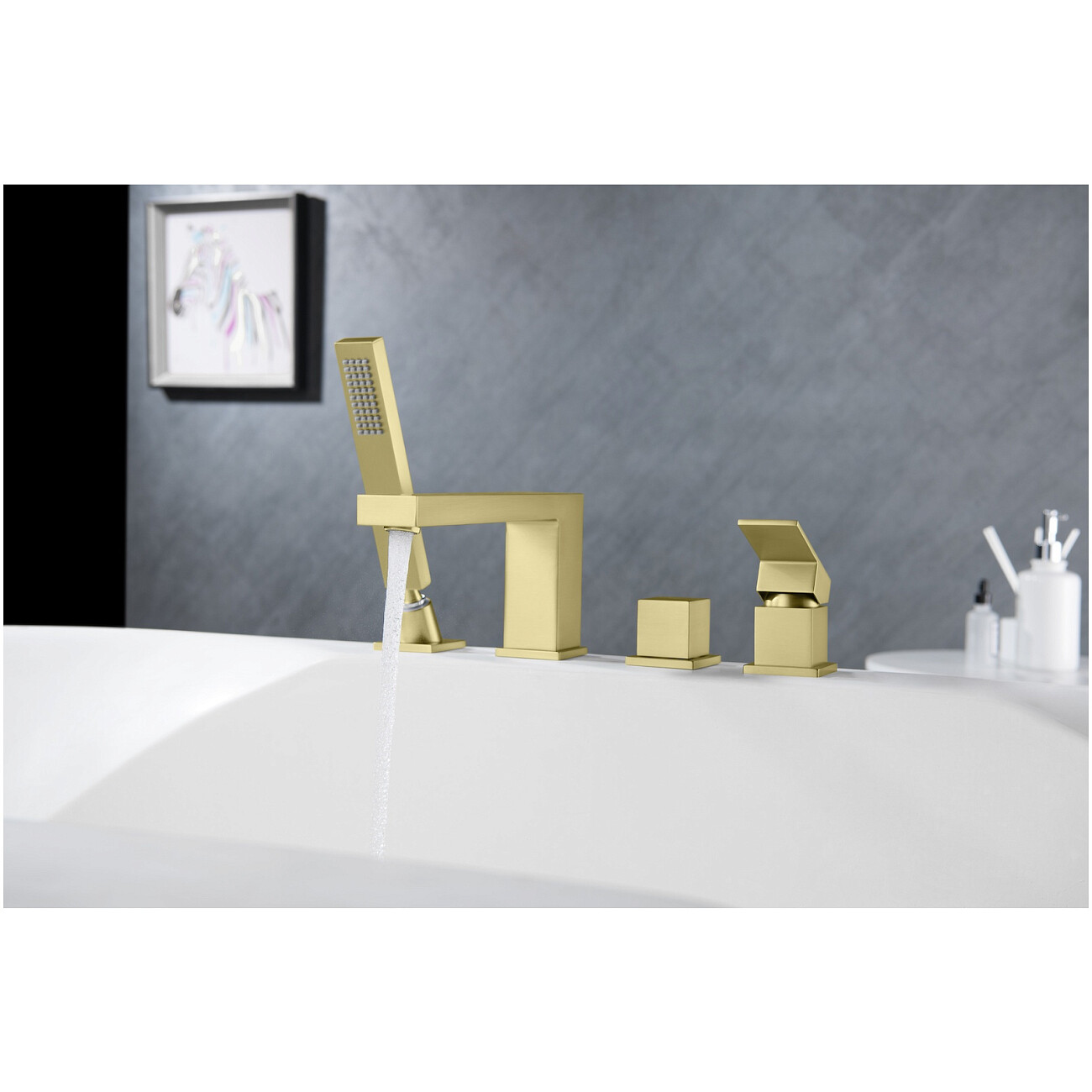 Смеситель для ванны с душем врезной золото матовое Timo Selene 2130-17Y - изображение 2