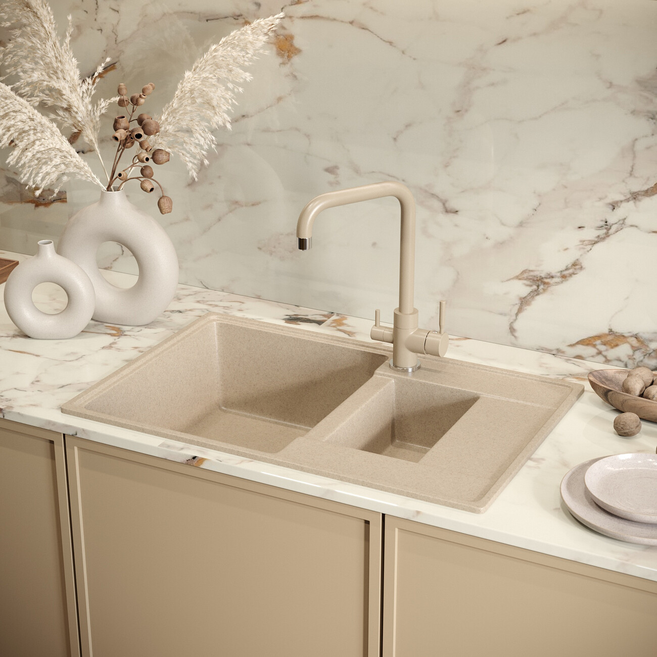 Мойка кухонная десерт Domaci "Солерно" DP 780 1,5 K-03 - изображение 5