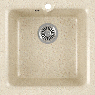 Мойка кухонная из искусственного мрамора квадратная бежевая Domaci &quot;Бьелла&quot; DMC-42