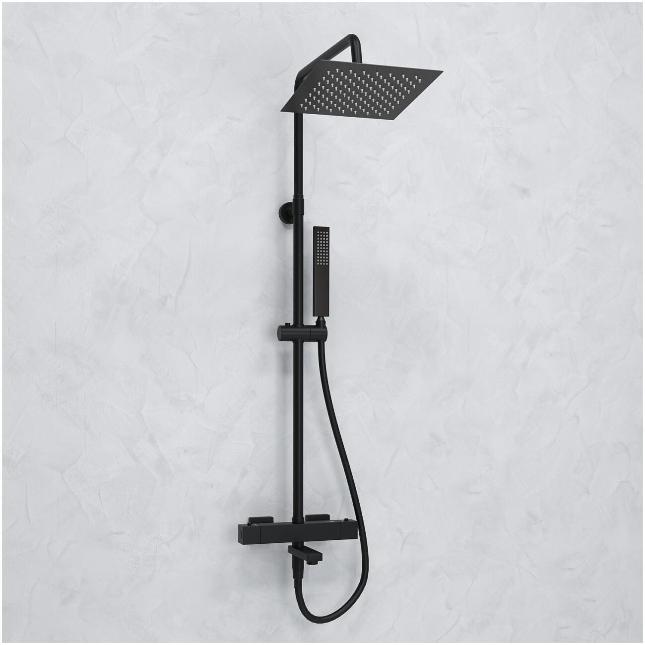 Душевой комплект с верхним душем и лейкой черный Wasserkraft A299.255.218.BM Thermo - изображение 2