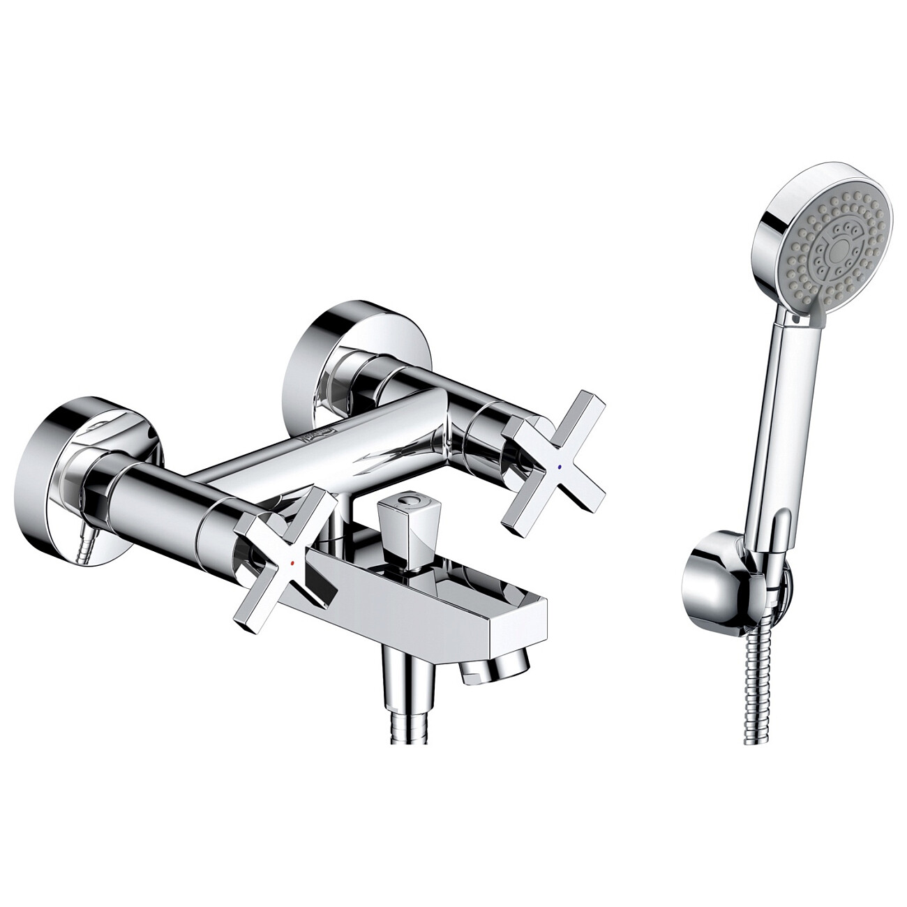 Душевой комплект с лейкой и коротким изливом хром Wasserkraft Weser 7801 - изображение 3