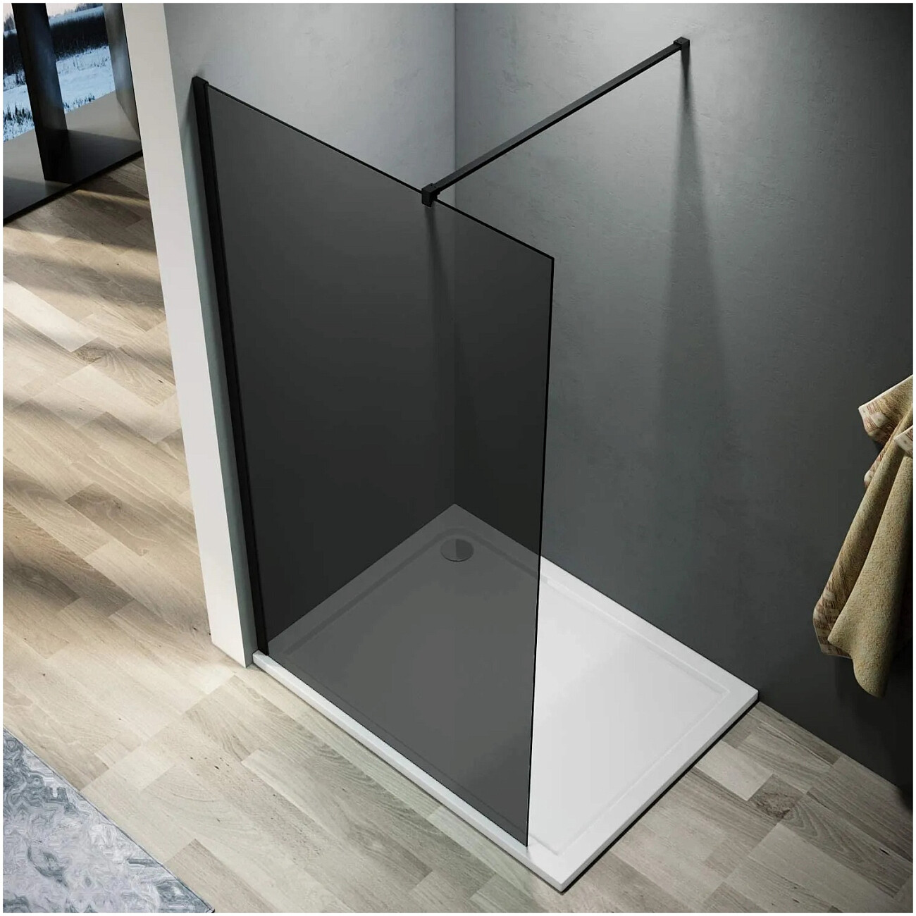 Ограждение душевое 100х190 см черное Parly T100G - изображение 5