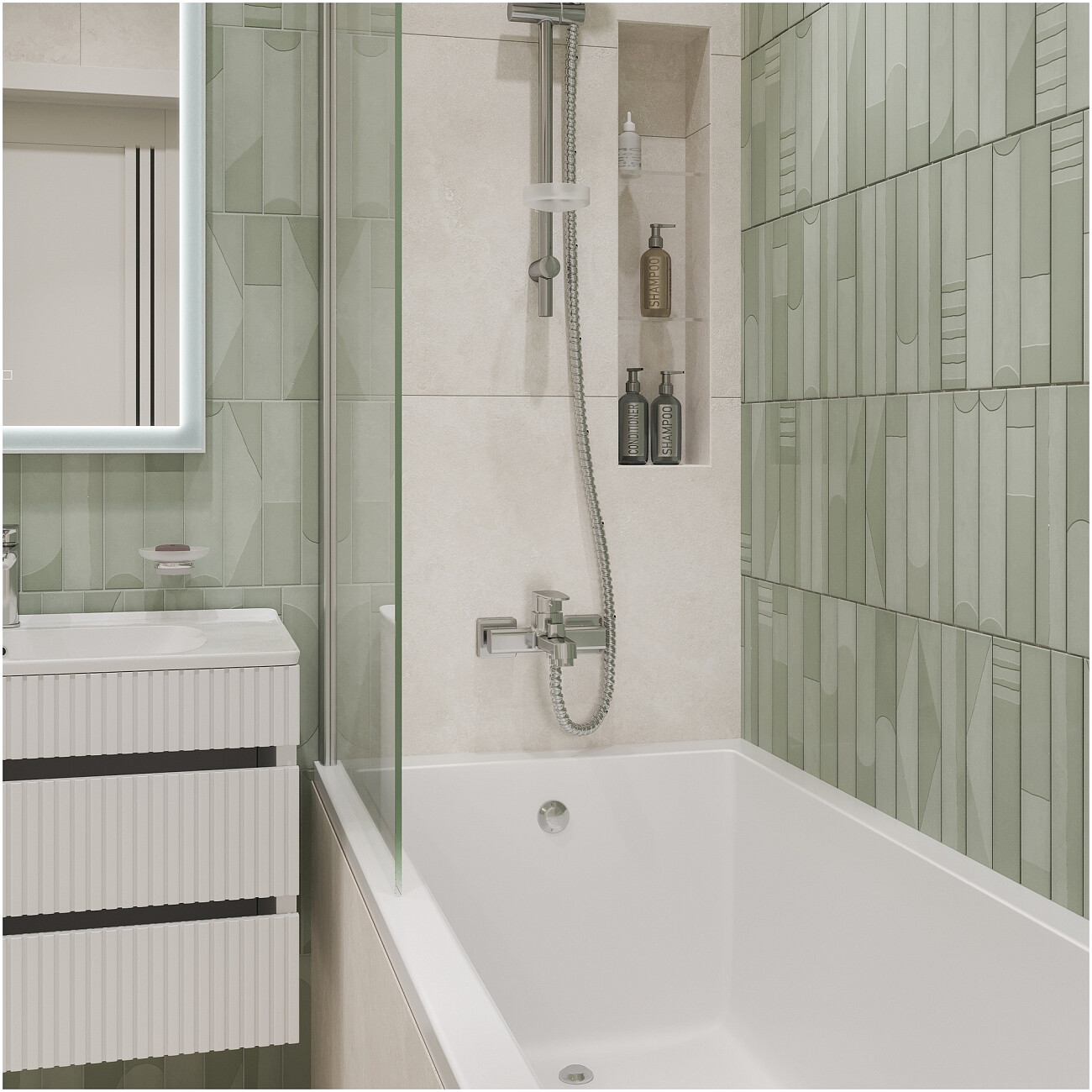 Смеситель для ванны с душем настенный хром Stworki "Купервик" S22100CR - изображение 6