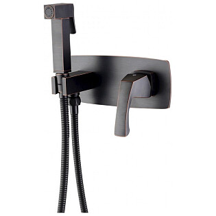 Смеситель встраиваемый с гигиеническим душем черная бронза Lemark Nubira LM6219ORB