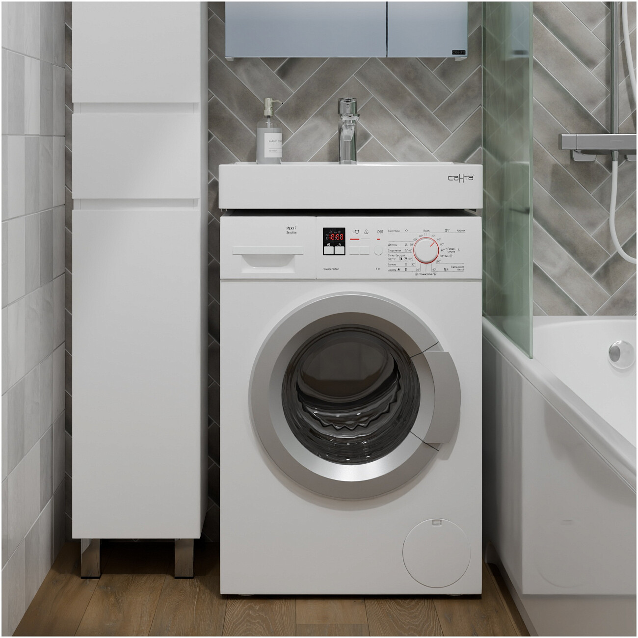 Раковина над стиральной машиной 50х60 см белая "Юпитер" 900117 - изображение 7