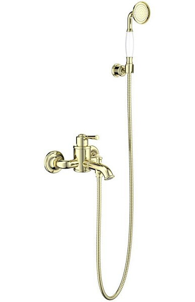 Душевой комплект со смесителем для ванны золотой Aquatek "Классик" AQ1549PG - изображение 1