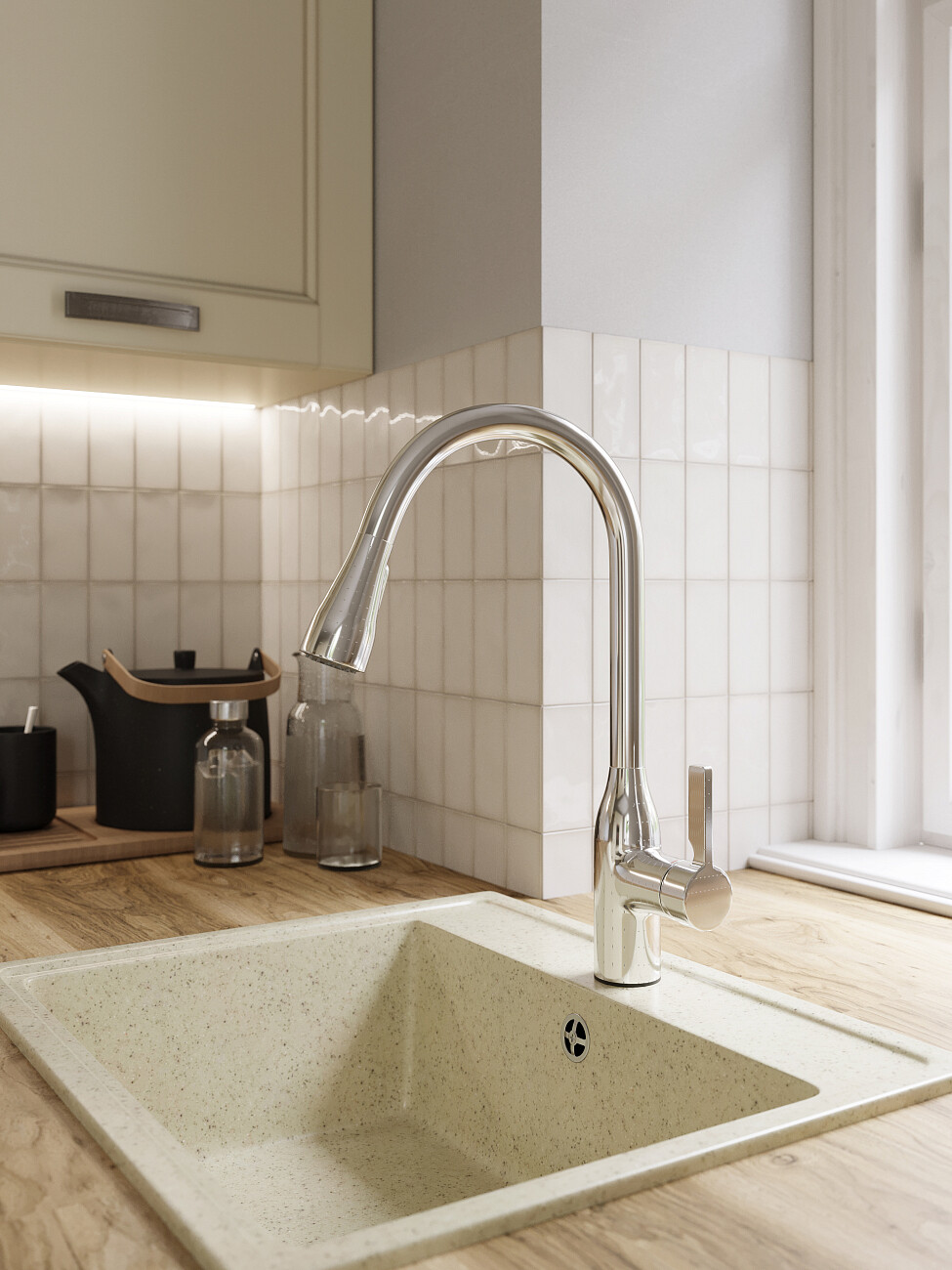 Мойка кухонная бежевая Domaci "Палермо" PR-565-002 - изображение 10