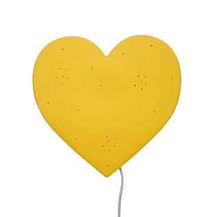 Светильник настенный керамический желтое "Сердце"