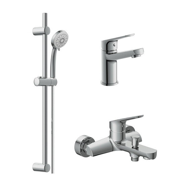 Душевой комплект с 2 смесителями хром Cersanit Flavis Vibe 64508 - изображение 1