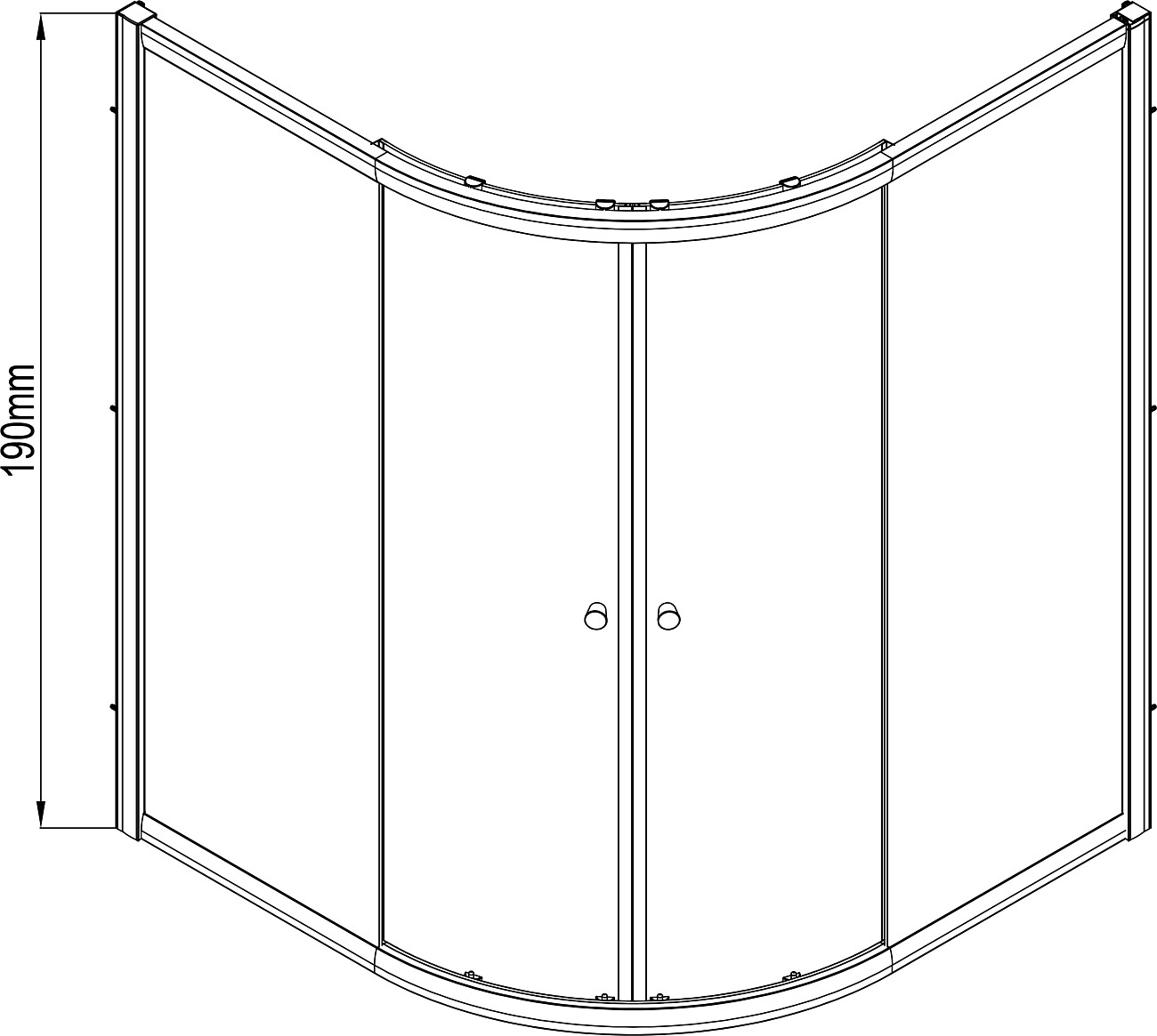 Душевой уголок четверть круга 90х90 см матовый хром Artemis Arne 330 6.925.000.0330.090.10 - изображение 5
