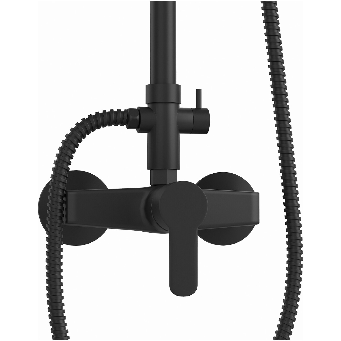 Душевая стойка с верхним душем и смесителем черная Diwo "Смоленск" SM-07b - изображение 8