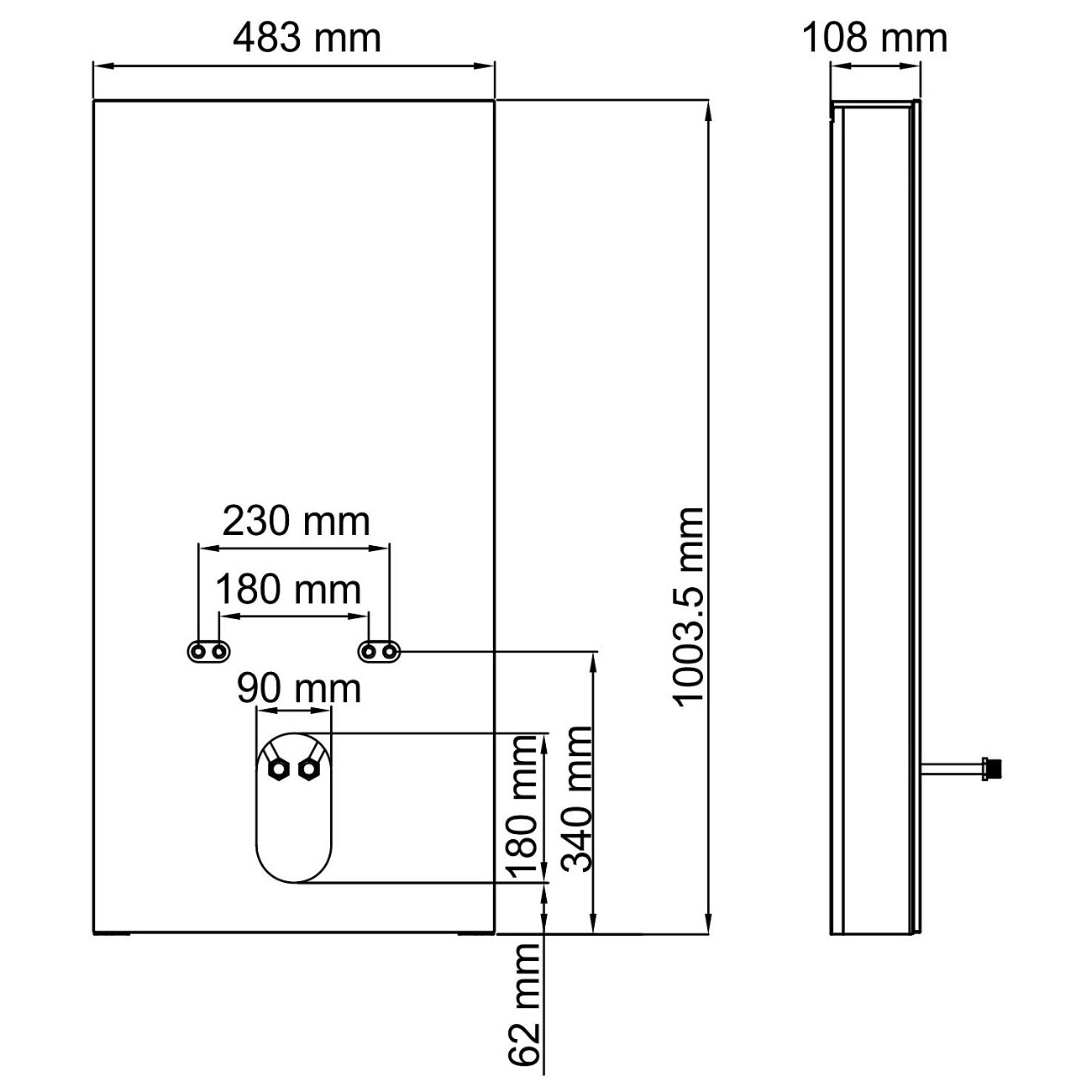 Пристенный модуль инсталляции для биде черный Wasserkraft Naab 86BDT.050.BL - изображение 5