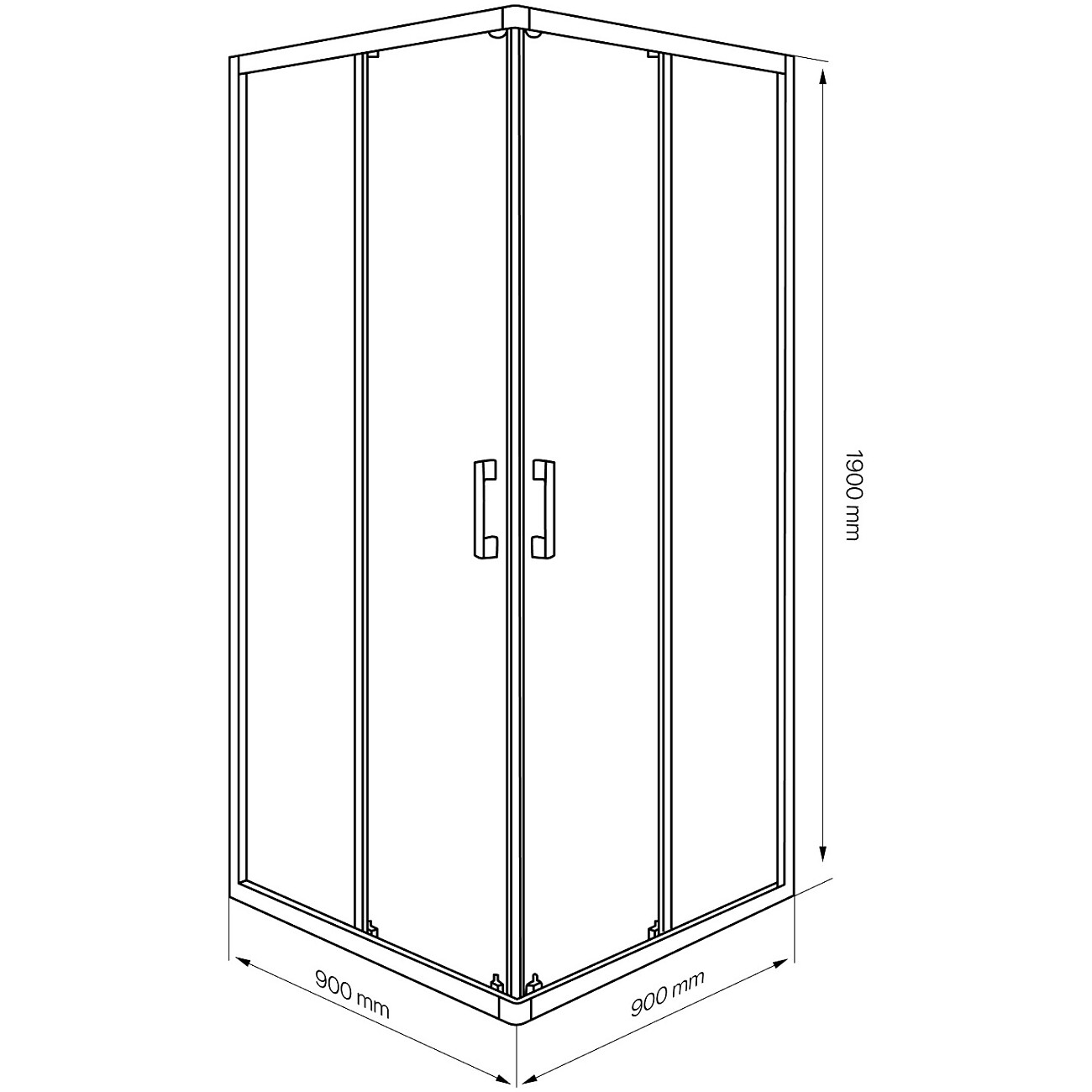 Душевой уголок квадратный 90х90 см хром Artemis Amata - изображение 3