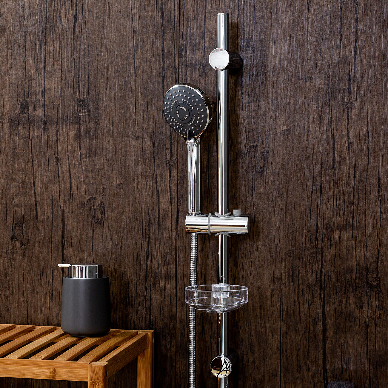 Душевая стойка с держателем и мыльницей хром Stworki "Колдинг" KO-04cr - изображение 3
