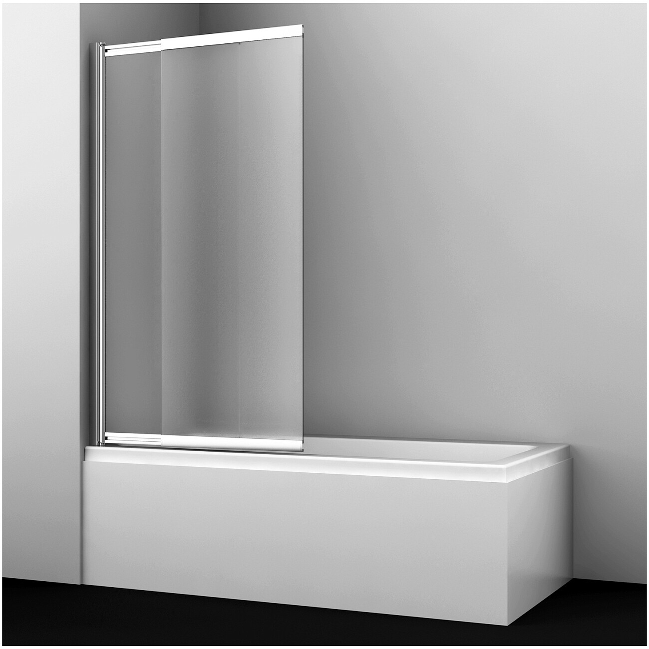 Шторка на ванну стеклянная 140х100 см прозрачная, хром Wasserkraft Main 41S02-100 LM - изображение 4