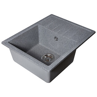 Мойка кухонная кварцевая прямоугольная гравий Reflection Plato RX1457GR