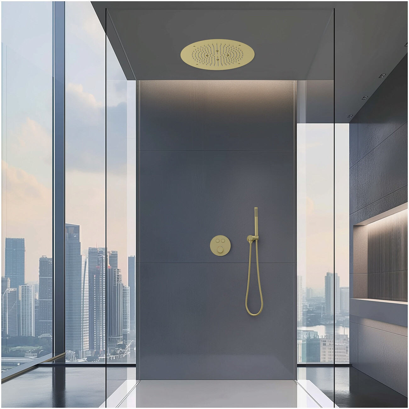 Душевая система встроенная с термостатом золото матовое Timo Saona SX-2370-17SM - изображение 4