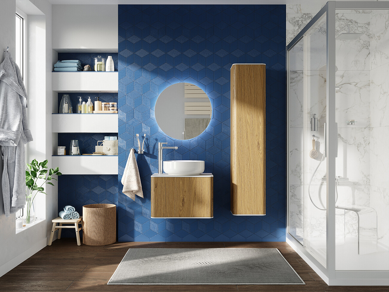 Раковина-чаша фарфоровая круглая 42 см белая Stworki Moon 1 - изображение 4