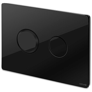 Кнопка смыва для унитаза пневматическая черная Cersanit Accento Circle P-BU-ACN-CIR-PN-Bl-Gl